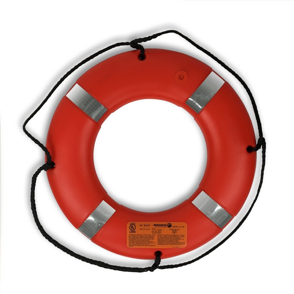 DATREX 24″ Life Ring, Orange With Tape USCG/TC Approved