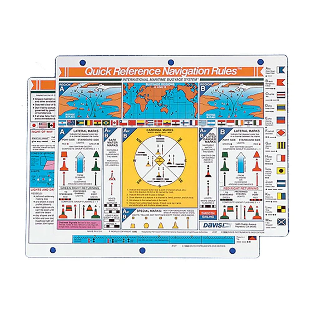 Davis Quick Reference International Navigation Rules Card - Life Raft Professionals