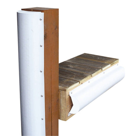 Dock Edge Piling Bumper - One End Capped - 6' - White - Life Raft Professionals