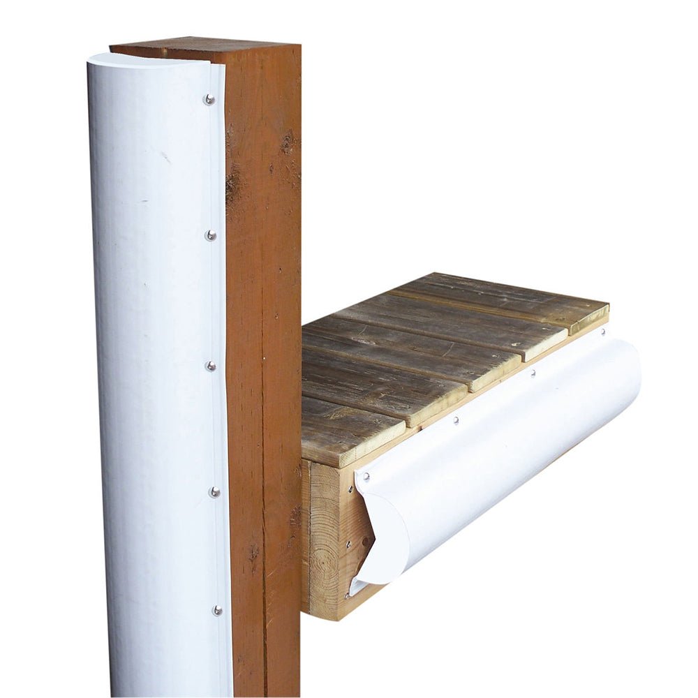 Dock Edge Piling Bumper - One End Capped - 6' - White - Life Raft Professionals