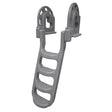Dock Edge Stand-Off Flip-Up Polyethylene Roto Molded 4-Step Dock Ladder - Grey - Life Raft Professionals