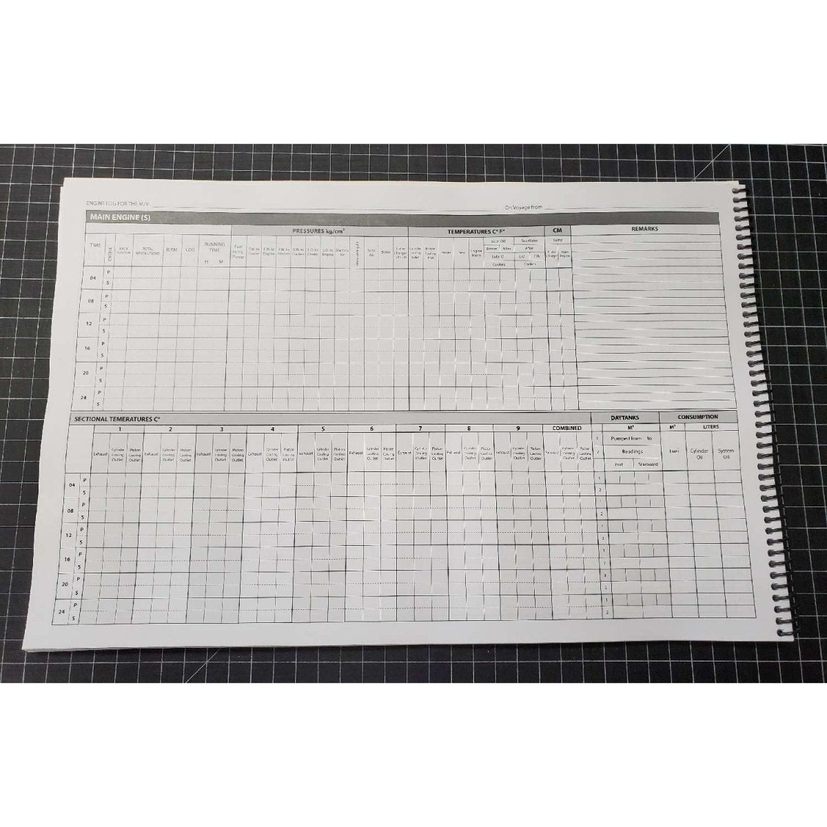 Engineers Log Book - 62 day (11x17 spiral-bound) - Life Raft Professionals