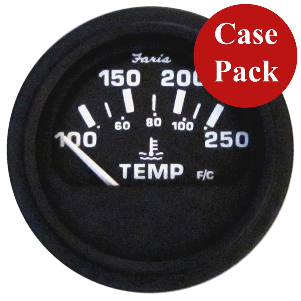 Faria 2" Heavy-Duty Water Temperature Gauge (100-250F) - Black *Bulk Case of 24* [GP0633B] - Life Raft Professionals