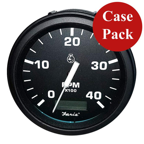 Faria 4" Heavy-Duty Tachometer w/Hourmeter (4000 RPM) Diesel (Mech Takeoff Var Ratio Alt) - Black *Bulk Case of 12* [TD9137B] - Life Raft Professionals