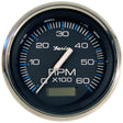 Faria Chesapeake Black 4" Tachometer w/Hourmeter - 6000 RPM (Gas) (Inboard) [33732] - Life Raft Professionals