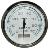Faria Chesapeake White SS 4" Tachometer w/Hourmeter - 7000 RPM (Gas) (Outboard) [33840] - Life Raft Professionals