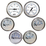 Faria Chesapeake White w/Stainless Steel Bezel Boxed Set of 6 - Speed, Tach, Fuel Level, Voltmeter, Water Temperature Oil PSI - Inboard Motors [KTF063] - Life Raft Professionals