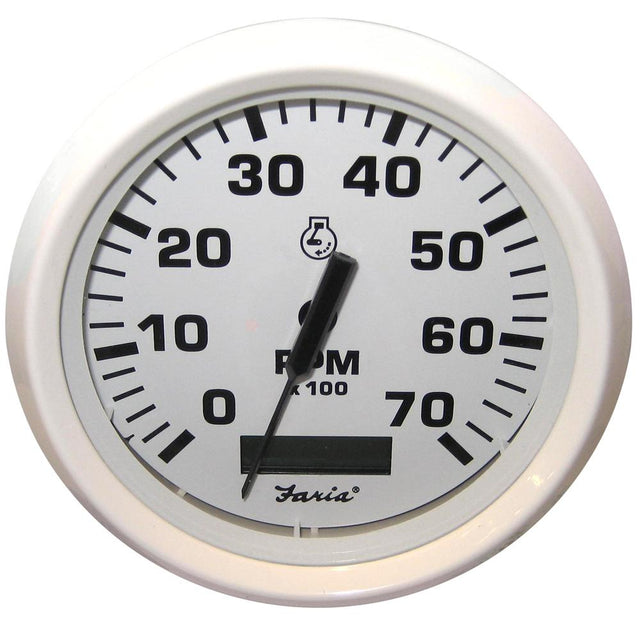 Faria Dress White 4" Tachometer w/Hourmeter - 7000 RPM (Gas) (Outboard) [33140] - Life Raft Professionals