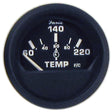 Faria Euro Black 2" Cylinder Head Temperature Gauge (60 to 220 F) with Sender [12819] - Life Raft Professionals