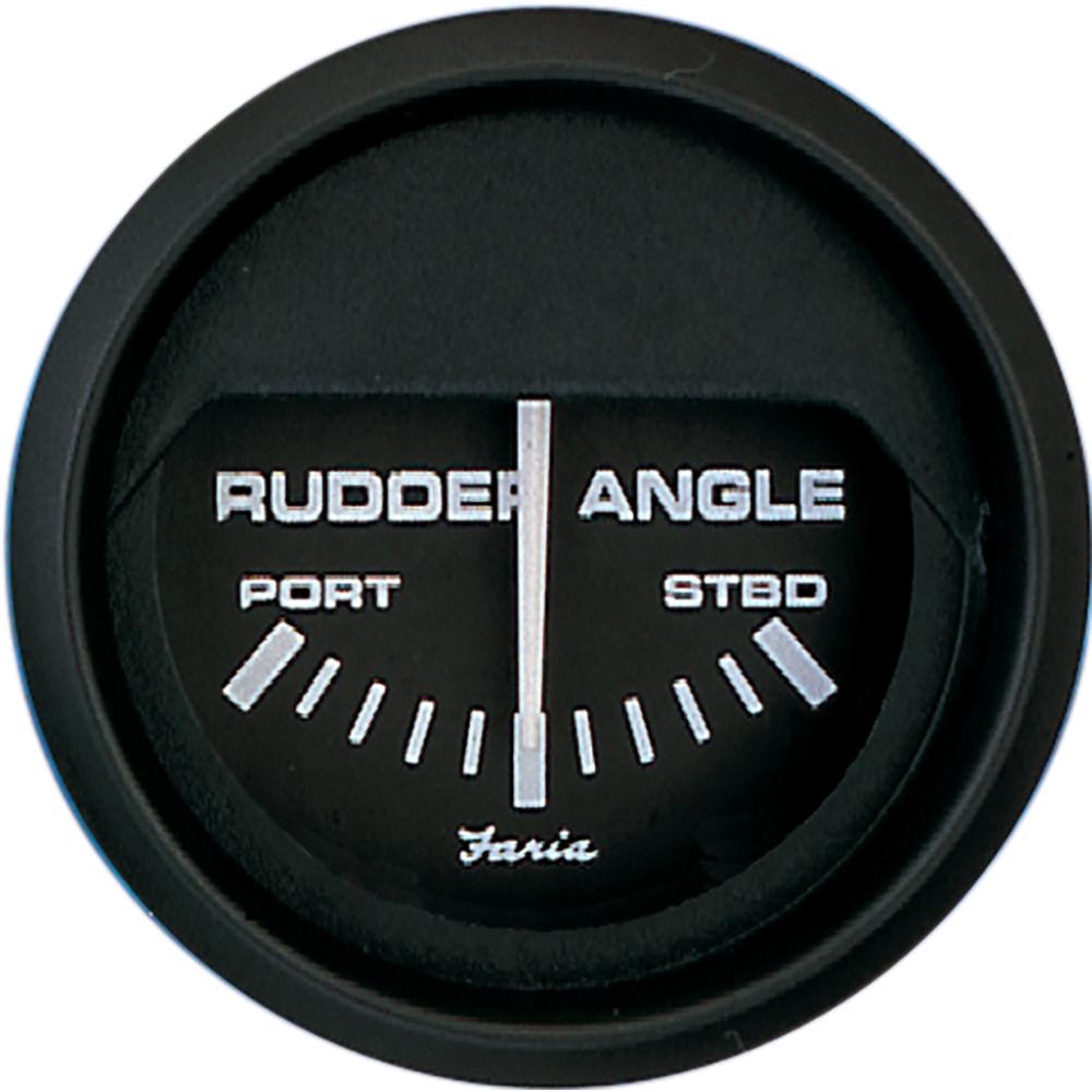 Faria Euro Black 2" Rudder Angle Indicator [12833] - Life Raft Professionals