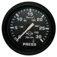 Faria Euro Black 2" Water Pressure Gauge (30 PSI) [12810] - Life Raft Professionals