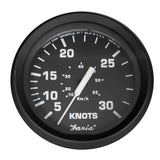 Faria Euro Black 4" Speedometer - 30 Knot (Pitot) [32809] - Life Raft Professionals