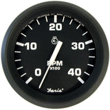 Faria Euro Black 4" Tachometer - 4000 RPM (Diesel) (Mechanical Takeoff) [32842] - Life Raft Professionals