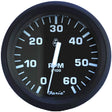 Faria Euro Black 4" Tachometer - 6,000 RPM (Gas - Inboard & I/O) [32804] - Life Raft Professionals