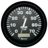 Faria Euro Black 4" Tachometer w/Hourmeter - 7,000 RPM (Gas - Outboard) [32840] - Life Raft Professionals