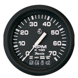 Faria Euro Black 4" Tachometer w/Systemcheck 7000 RPM (Gas) f/ Johnson / Evinrude Outboard) [32850] - Life Raft Professionals