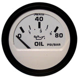 Faria Euro White 2" Oil Pressure Gauge (80 PSI) [12902] - Life Raft Professionals