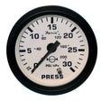 Faria Euro White 2" Water Pressure Gauge (30 PSI) [12903] - Life Raft Professionals