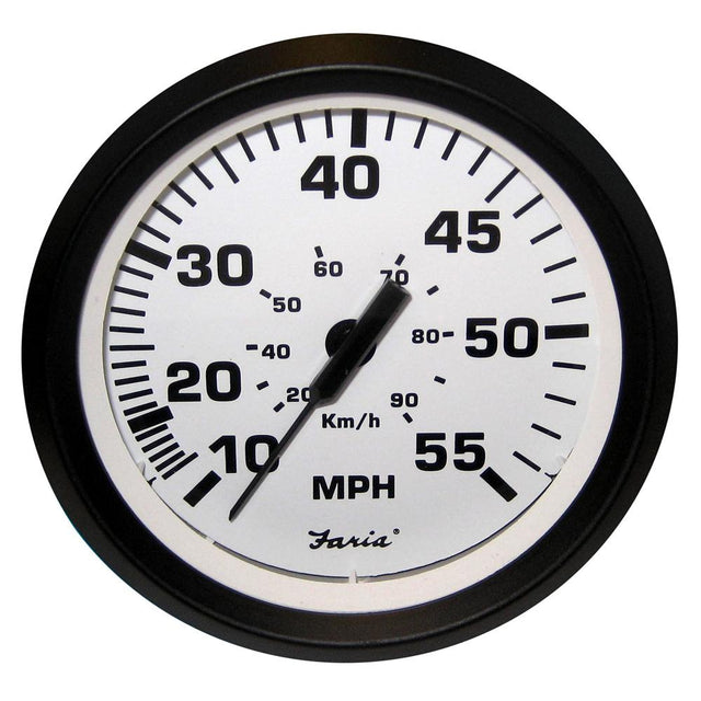 Faria Euro White 4" Speedometer - 55MPH (Pitot) [32909] - Life Raft Professionals