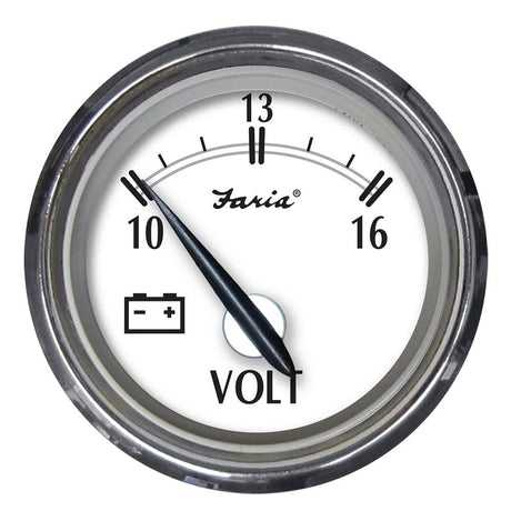 Faria Newport SS 2" Voltmeter - 10 to 16V [25009] - Life Raft Professionals
