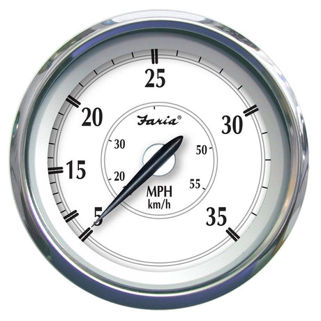 Faria Newport SS 4" Speedometer - 0 to 35 MPH [45008] - Life Raft Professionals