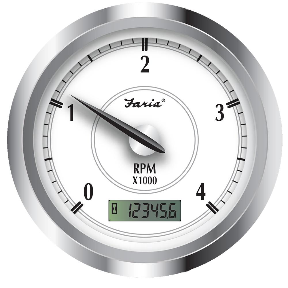 Faria Newport SS 4" Tachometer w/Hourmeter f/Diesel w/Magnetic Pick-Up - 4000 RPM [45006] - Life Raft Professionals