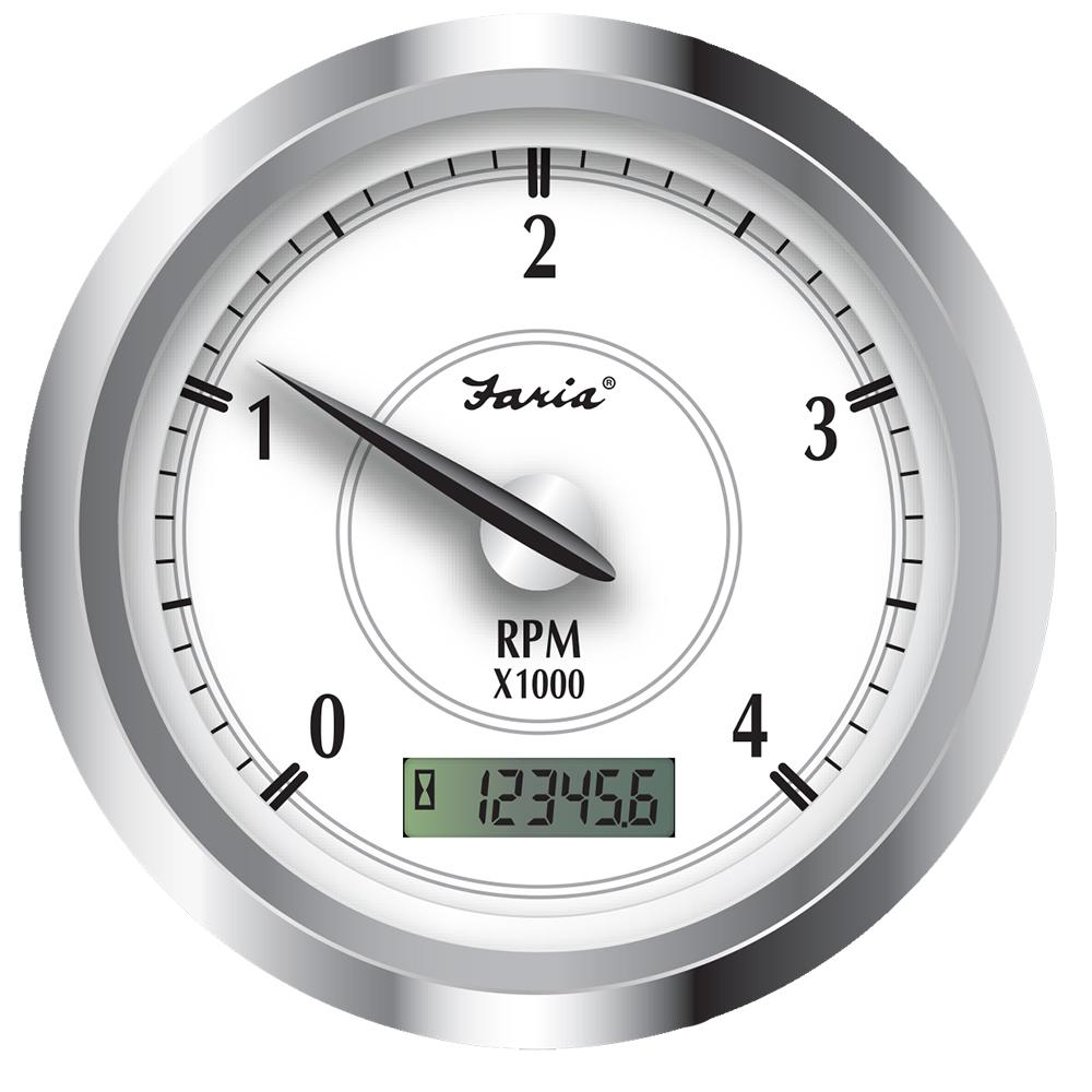 Faria Newport SS 4" Tachometer w/Hourmeter f/Diesel w/Magnetic Take Off - 4000 RPM [45007] - Life Raft Professionals