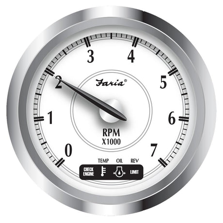 Faria Newport SS 4" Tachometer w/System Check Indicator f/Suzuki Gas Outboard - 0 to 7000 RPM [45001] - Life Raft Professionals