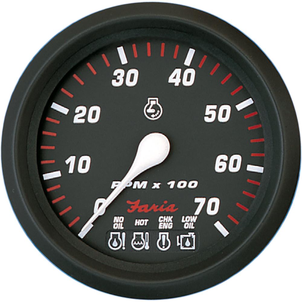 Faria Professional Red 4" Tachometer - 7,000 RPM w/System Check [34650] - Life Raft Professionals