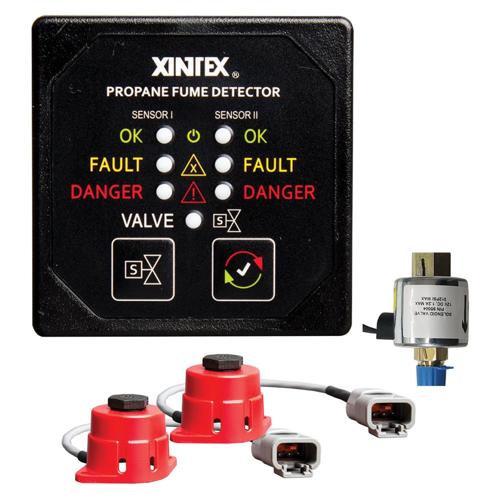 Fireboy-Xintex Propane Fume Detector, 2 Channel, 2 Sensors, Solenoid Valve Control 20 Cable - 24V DC - Life Raft Professionals