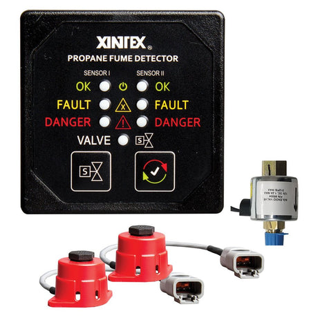 Fireboy-Xintex Propane Fume Detector, 2 Channel, 2 Sensors, Solenoid Valve Control 20 Cable - 24V DC - Life Raft Professionals