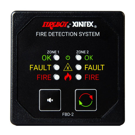 Fireboy-Xintex Two Zone Detection Alarm Panel - 2-5/8" Display - 12/24V DC - Life Raft Professionals