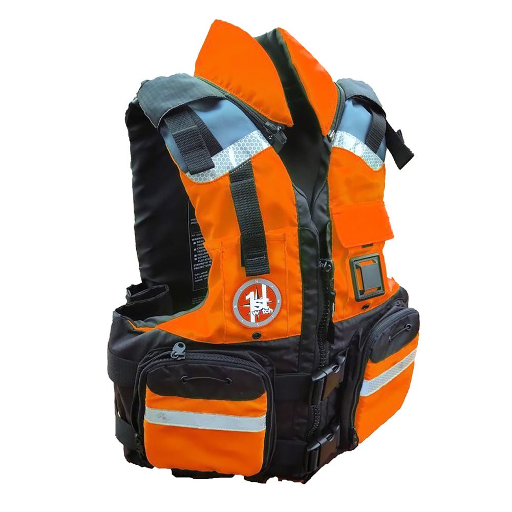 First Watch AV-800 4 Pocket Vest Hi-Vis - Orange/Black - L/XL - Life Raft Professionals