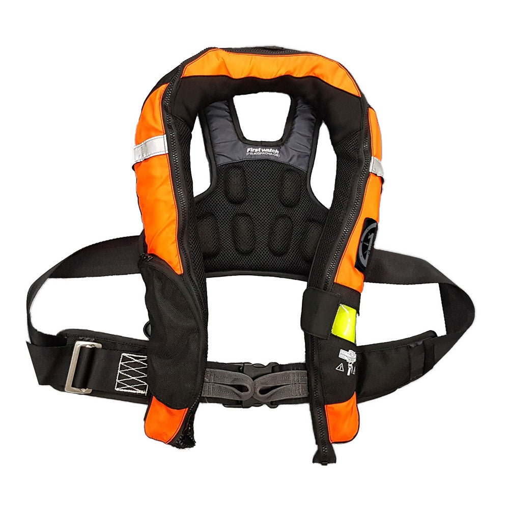 First Watch FW-40PRO Ergo Auto Inflatable PFD w/Harness - Hi-Vis Orange Black - Life Raft Professionals