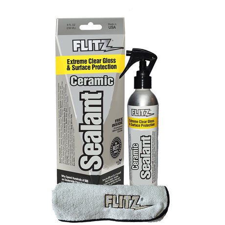 Flitz Ceramic Sealant Spray Bottle w/Microfiber Polishing Cloth - 236ml/8oz - Life Raft Professionals