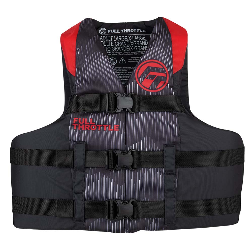 Full Throttle Adult Nylon Life Jacket - 4XL/7XL - Red/Black [112200-100-110-22] - Life Raft Professionals