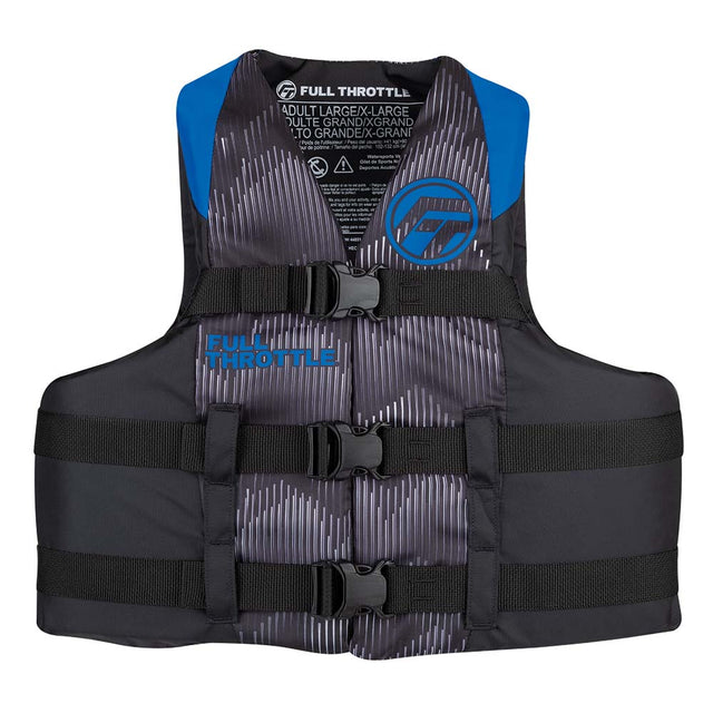Full Throttle Adult Nylon Life Jacket - L/XL - Blue/Black [112200-500-050-22] - Life Raft Professionals