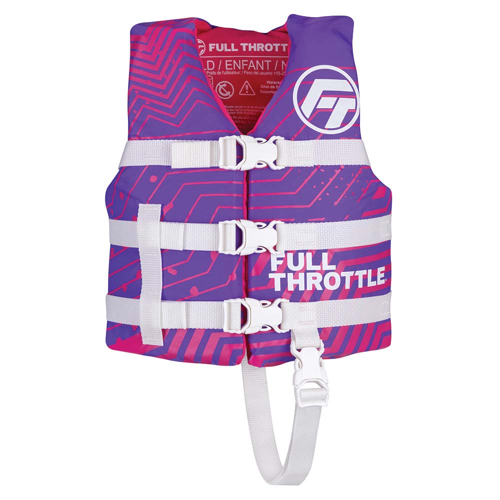 Full Throttle Child Nylon Life Jacket - Purple [112200-600-001-22] - Life Raft Professionals