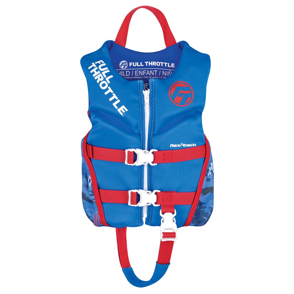 Full Throttle Child Rapid-Dry Flex-Back Life Jacket - Blue [142500-500-001-22] - Life Raft Professionals