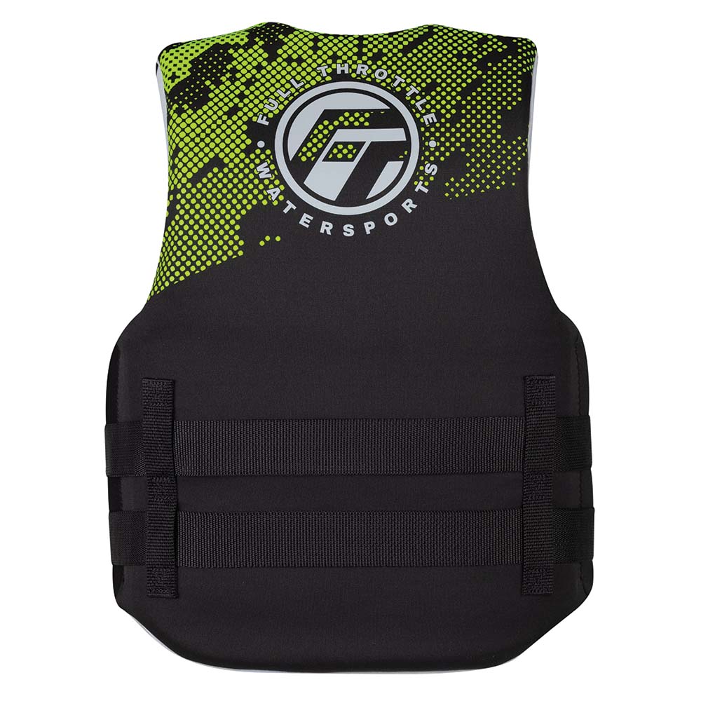 Full Throttle Junior Hinged Neoprene Life Jacket - Green [142400-400-009-22] - Life Raft Professionals