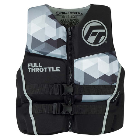 Full Throttle Mens Rapid-Dry Flex-Back Life Jacket - 2XL - Black/Grey [142500-701-060-22] - Life Raft Professionals
