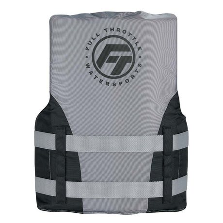 Full Throttle Teen Nylon Life Jacket - Grey/Black [112200-701-010-22] - Life Raft Professionals