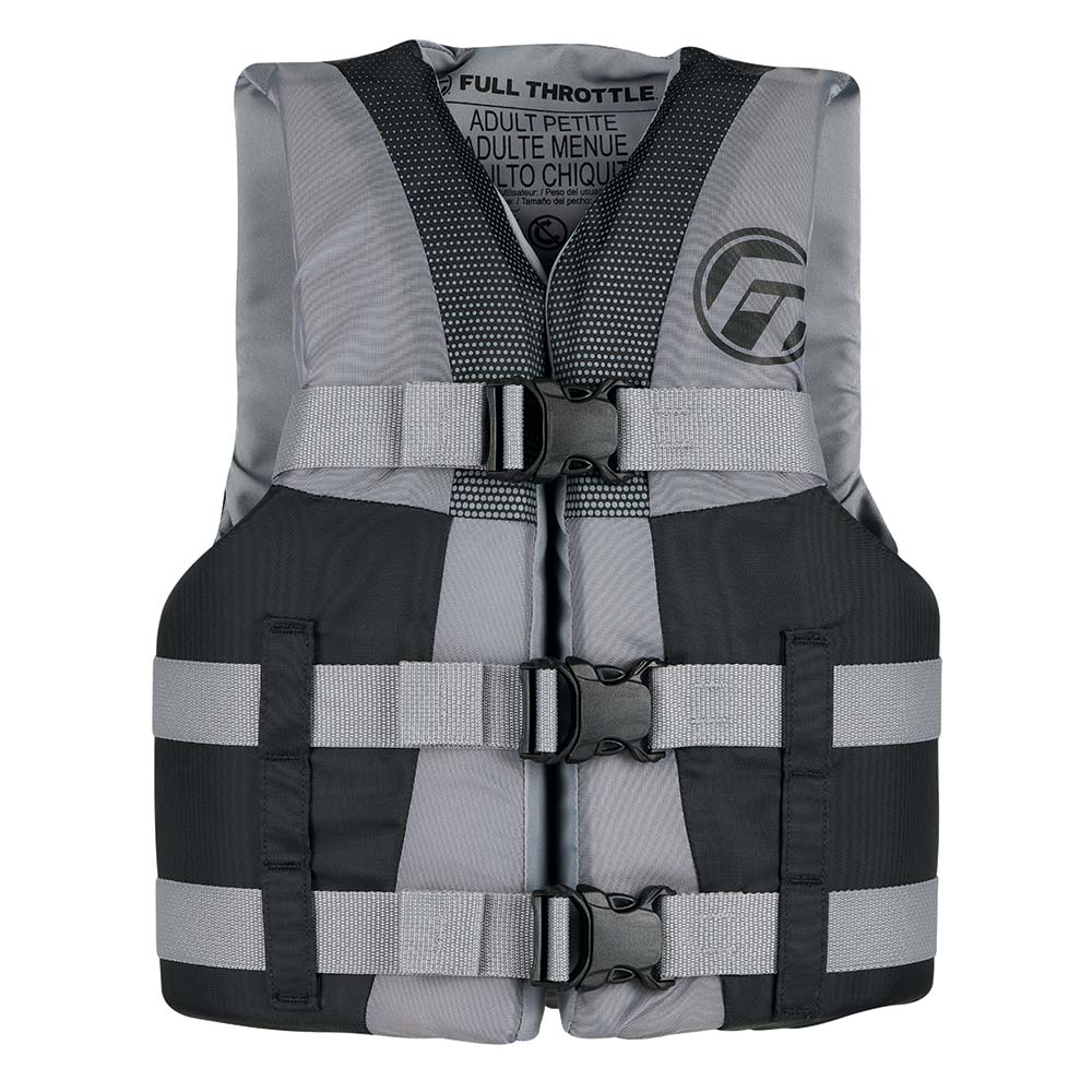 Full Throttle Teen Nylon Life Jacket - Grey/Black [112200-701-010-22] - Life Raft Professionals