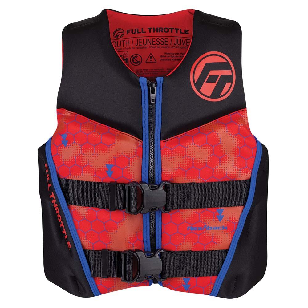 Full Throttle Youth Rapid-Dry Flex-Back Life Jacket - Red/Black [142500-100-002-22] - Life Raft Professionals