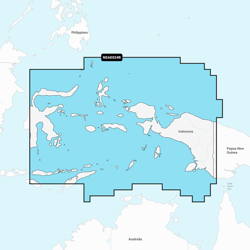 Garmin Navionics+ NSAE024R - Central West Papua East Sulawesi - Marine Chart [010-C1222-20] - Life Raft Professionals