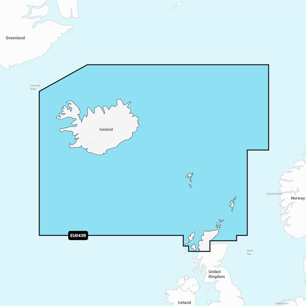 Garmin Navionics Vision+ NVEU043R - Iceland to Orkney - Marine Chart [010-C1246-00] - Life Raft Professionals