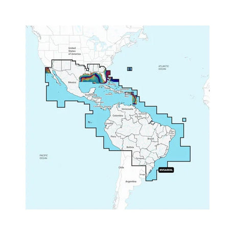Garmin Navionics Vision+ NVSA004L -Mexico, the Caribbean to Brazil - Inland Coastal Marine Charts [010-C1285-00] - Life Raft Professionals