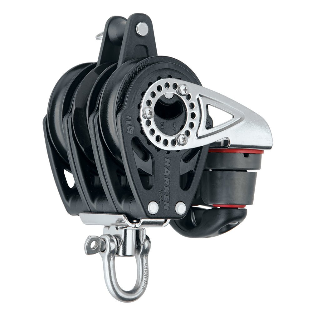 Harken 57mm Triple Carbo Block - Swivel, Becket, Cam Cleat - Life Raft Professionals