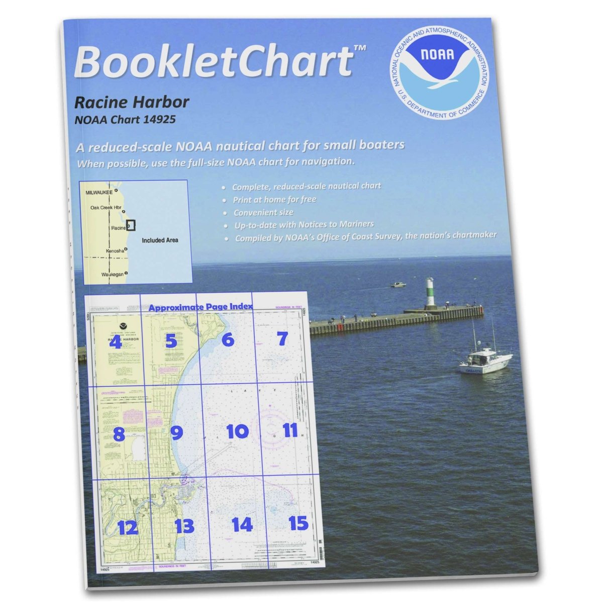 Historical NOAA Booklet Chart 14925: Racine Harbor - Life Raft Professionals