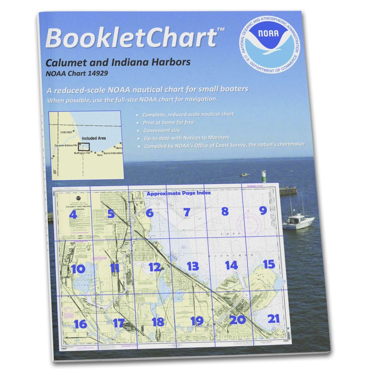 Historical NOAA Booklet Chart 14929: Calumet: Indiana and Buffington Harbors: and Lake Calumet - Life Raft Professionals